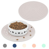 Ptlom 2 Pack Dog Food Mat Anti-Slip Dog Bowl Mats for Food and Water, Waterproof Dog Feeding Mat Prevent Messy Spills to Floor, Silicone Pet Placemat Puppy Dish Tray for Small Medium Large Dogs Cats